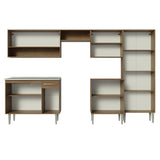Cocina Integral 293cm con Fregadero Marrón/Gris Emilly 09