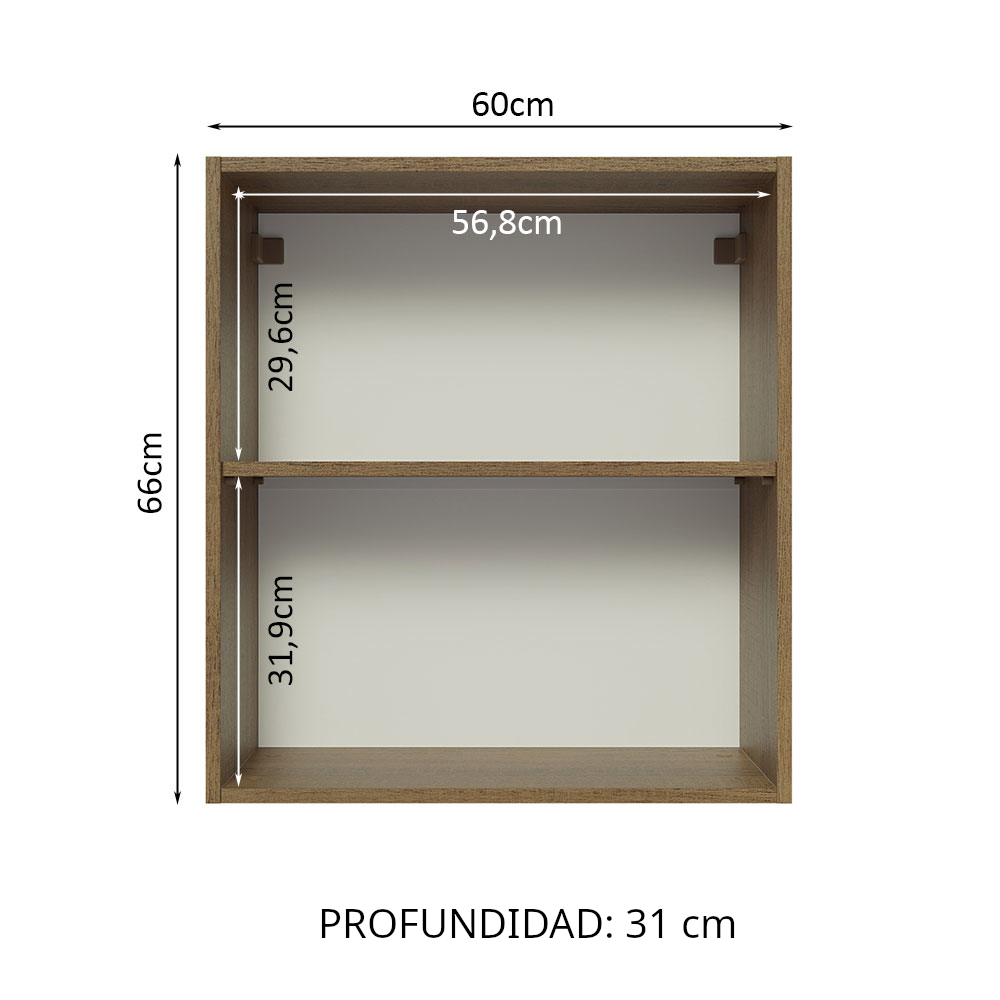 Alacena Madesa Glamy 60 cm 1 Puerta Marrón