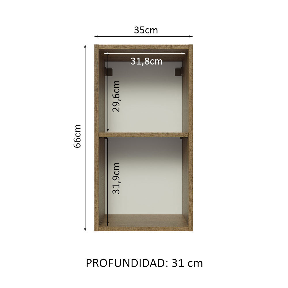 Alacena Madesa Glamy 35 cm 1 Puerta Marrón/Blanco