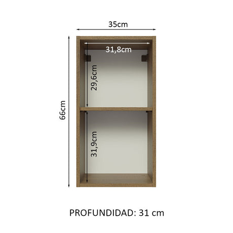 Alacena Madesa Glamy 35 cm 1 Puerta Marrón/Blanco