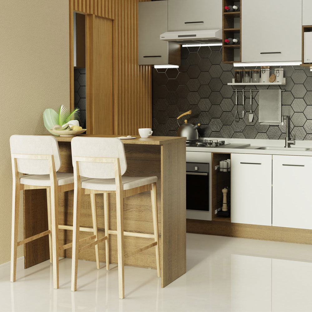 Isla de Cocina con Encimera 120 cm Marrón Madesa