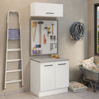 Kit Gabinete Bajo y Gabinete Superior Multiuso 80 cm Blanco Agata Madesa