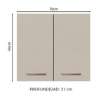Gabinete Superior 70 cm 2 Puertas Blanco/Crema Agata Madesa