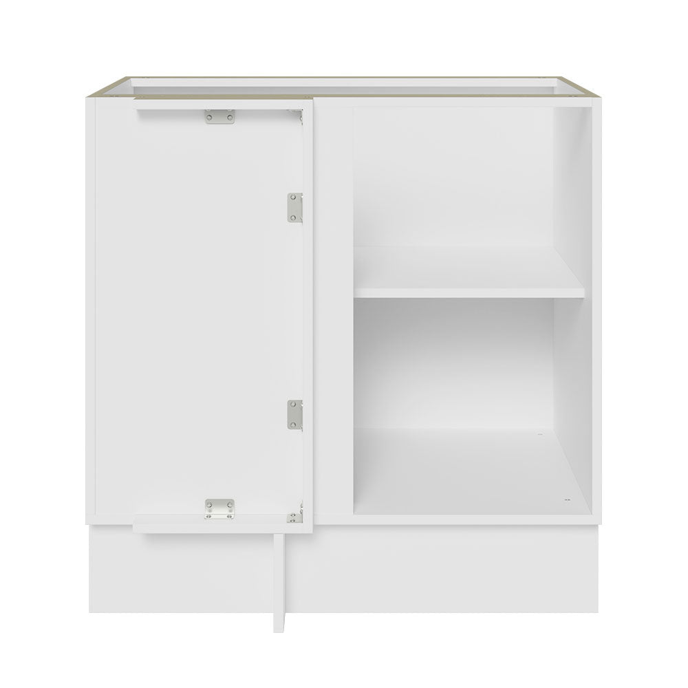 Gabinete Bajo Esquinero 80 cm 1 Puerta Sin Encimera Blanco/Negro Glamy Madesa