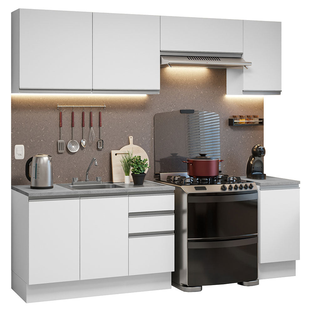 Cocina Integral con Accesorios 240cm Glamy Blanco