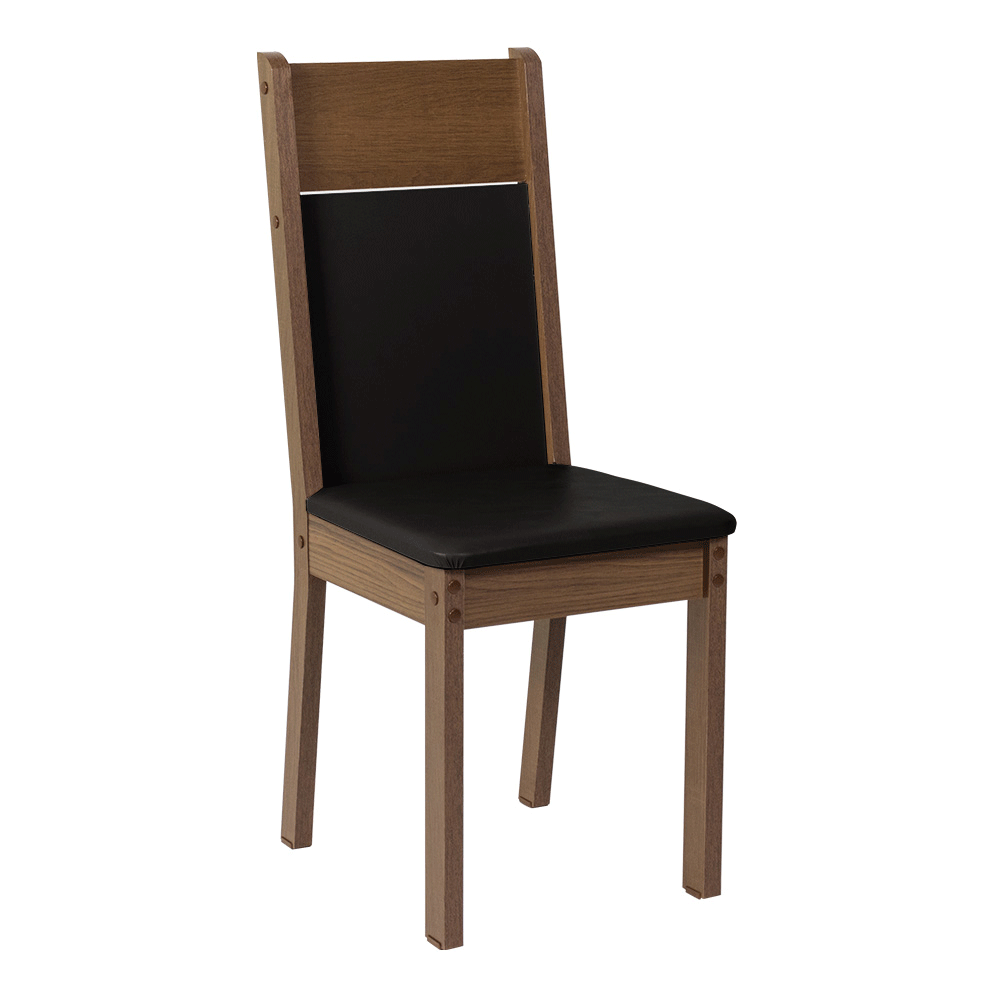 Juego de Comedor Mesa con Encimera de Vidrio 4 Sillas Marrón/Negro Viena