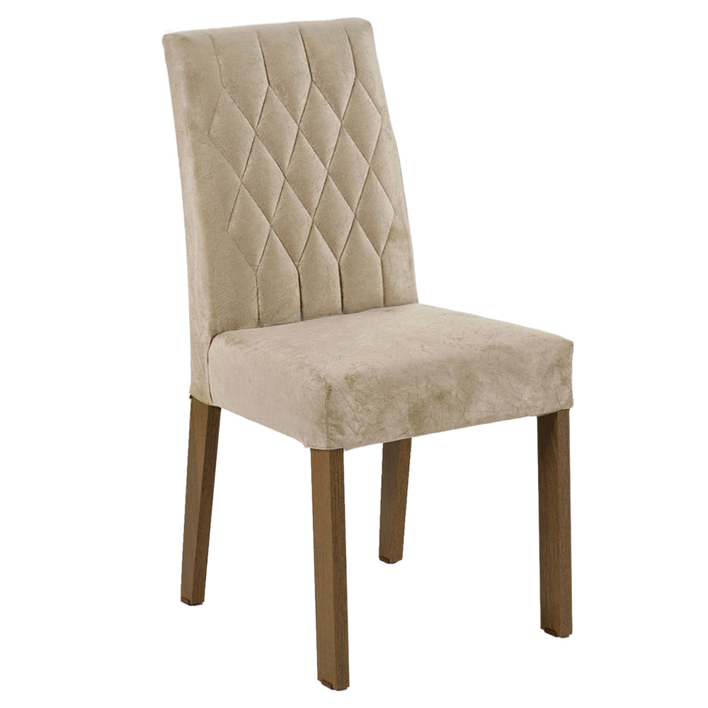 Conjunto de Comedor 6 Sillas Marrón/Crema/Imperial Luso Madesa