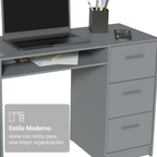 Escritorio 136 cm 3 Cajones 1 Puerta Gris Madesa