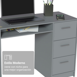 Escritorio Para Pc 3 Cajones 1 Puerta Gris Madesa Alaska