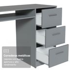 Escritorio 136 cm 3 Cajones 1 Puerta Gris Madesa