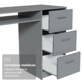 Escritorio Para Pc 3 Cajones 1 Puerta Gris Madesa Alaska