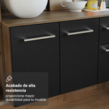 Cocina Compacta 180cm Marron/Negro Easy
