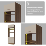 Mueble de Cocina para Horno 70 cm 3 Puertas Marrón/Crema Agata