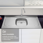 Fregadero de Acero Inoxidable 120 cm Madesa