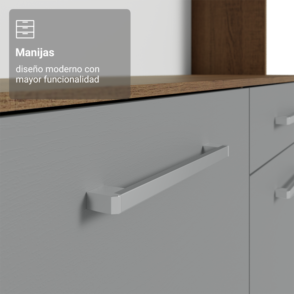 Cocina Integral 120cm Marrón/Gris Life
