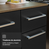 Cocina Compacta 180cm Marron/Negro Easy