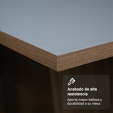 Juego de Comedor con Mesa con Encimera y 6 Sillas Marrón/Gris/Silver Renata