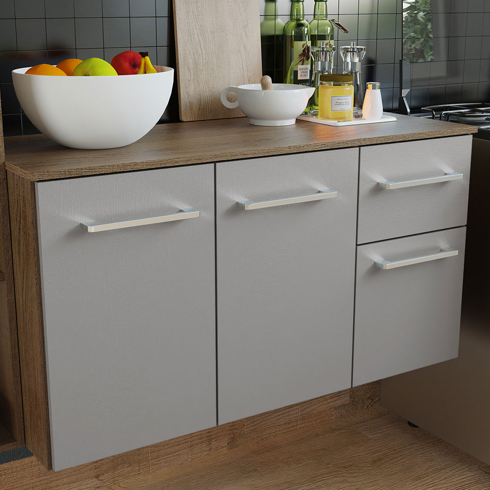 Cocina Integral 180cm Marrón/Gris Easy