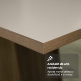 Juego de Comedor Mesa con Encimera de Madera 6 Sillas Marrón/Crema/Silver Britney
