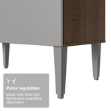 Cocina Integral 120cm Marrón/Gris Life