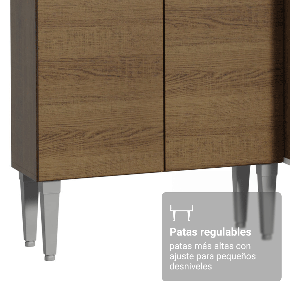 Cocina Integral Esquinera 417cm Marrón Emilly 02