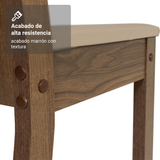 Juego de Comedor con Mesa de Madera y 8 Sillas Marrón con Tapizado Sintético Beige Madesa Clarice