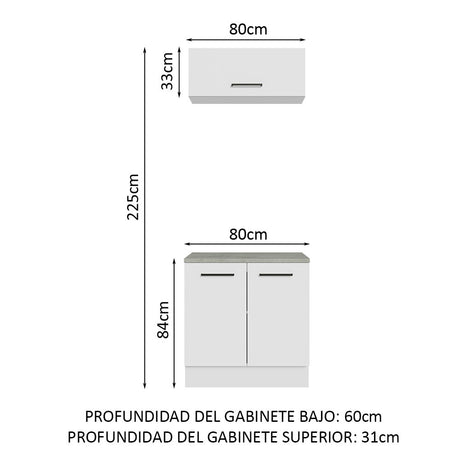 Mueble Integral Multiuso Garaje 80cm Blanco