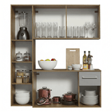 Cocina Integral 120cm Marrón/Gris Easy