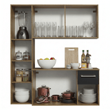 Cocina Compacta 120cm Marron/Negro Easy