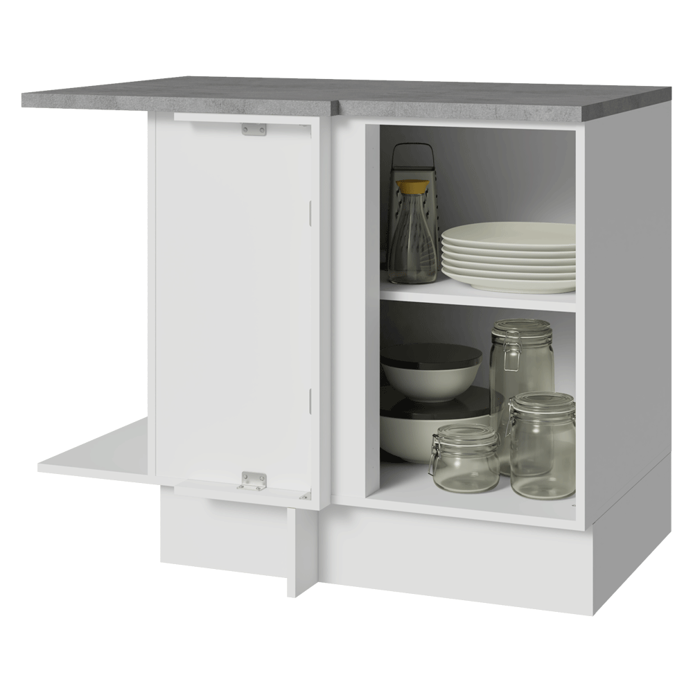 Gabinete Bajo Esquinero 102 cm 1 Puerta Blanco Stella Madesa