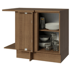 Gabinete Bajo Esquinero 102 cm 1 Puerta Marrón/Blanco Stella Madesa