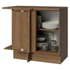 Gabinete Bajo Esquinero 94 cm 1 Puerta Marrón/Blanco Stella Madesa