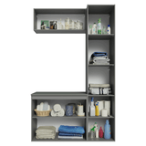Gabinete para Bãno 120 cm 5 Puertas Sin Patas Nice Gris 02