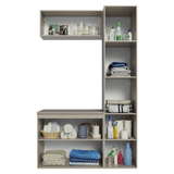 Gabinetes para Baño 120 cm, Sin Patas 5 puertas, Crema Nice 02