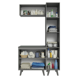 Combo Gabinete Bajo para Baño 120cm 5 Puertas Gris Nice Madesa 03