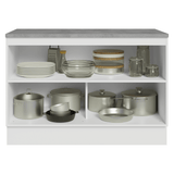 Gabinete Bajo de Cocina 120 cm 2 Puertas Blanco/Gris Vik Madesa