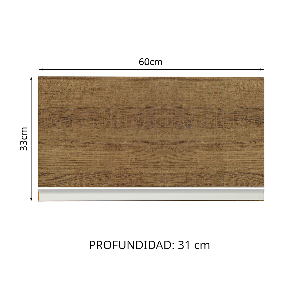 Gabinete Superior 60 cm 1 Puerta Abatible Marrón Glamy Madesa