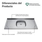 Fregadero de Acero Inoxidable 120 cm Madesa