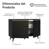 Gabinete Bajo para Fregadero 2 Puertas  Reims Negro