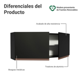 Gabinete Superior 120 x 50 cm 2 Puertas Reims Negro