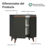 Gabinete Bajo 70 cm 2 Puertas Reims Negro