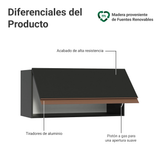 Gabinete Superior 70 cm 1 Puerta Abatible Reims Negro