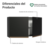 Gabinete Superior 120 cm 2 Puertas Reims Negro