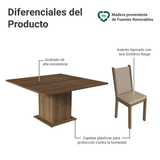 Juego de Comedor Mesa Encimera de Madera 8 Sillas Marrón/Crema/Beige Marisa