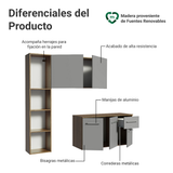 Cocina Integral 120cm Marrón/Gris Easy