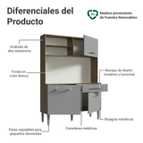 Cocina Integral 120cm Marrón/Gris Life