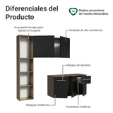 Cocina Compacta 120cm Marron/Negro Easy