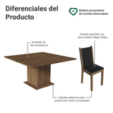 Juego de Comedor Mesa Encimera de Madera 8 Sillas Marrón/Negro Marisa