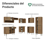 Cocina Integral Esquinera 417cm Marrón Emilly 02