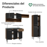 Cocina Integral 229cm con Fregadero Marrón/Negro Emilly 10